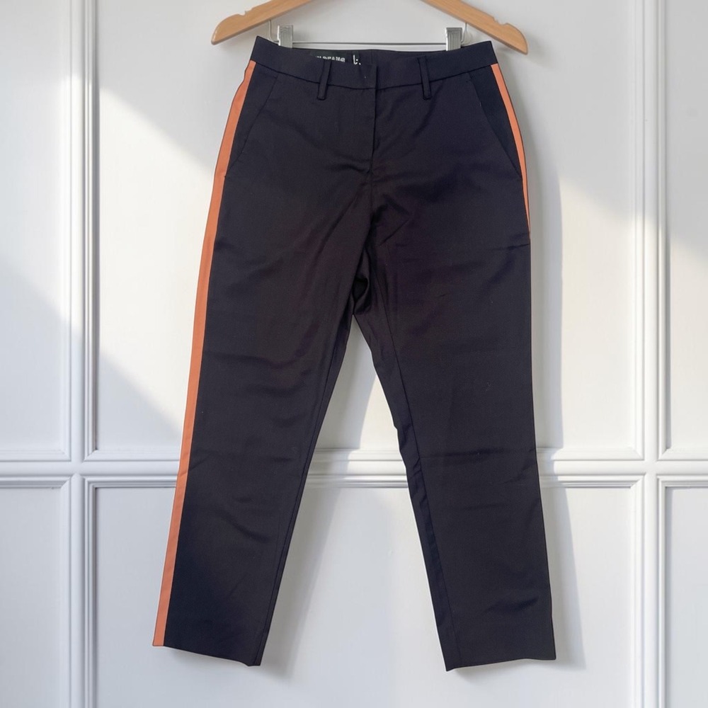Wildfang NWT Empower Color Block Slim Crop Pants‎ Black Tan Size 4 Workwear Chic